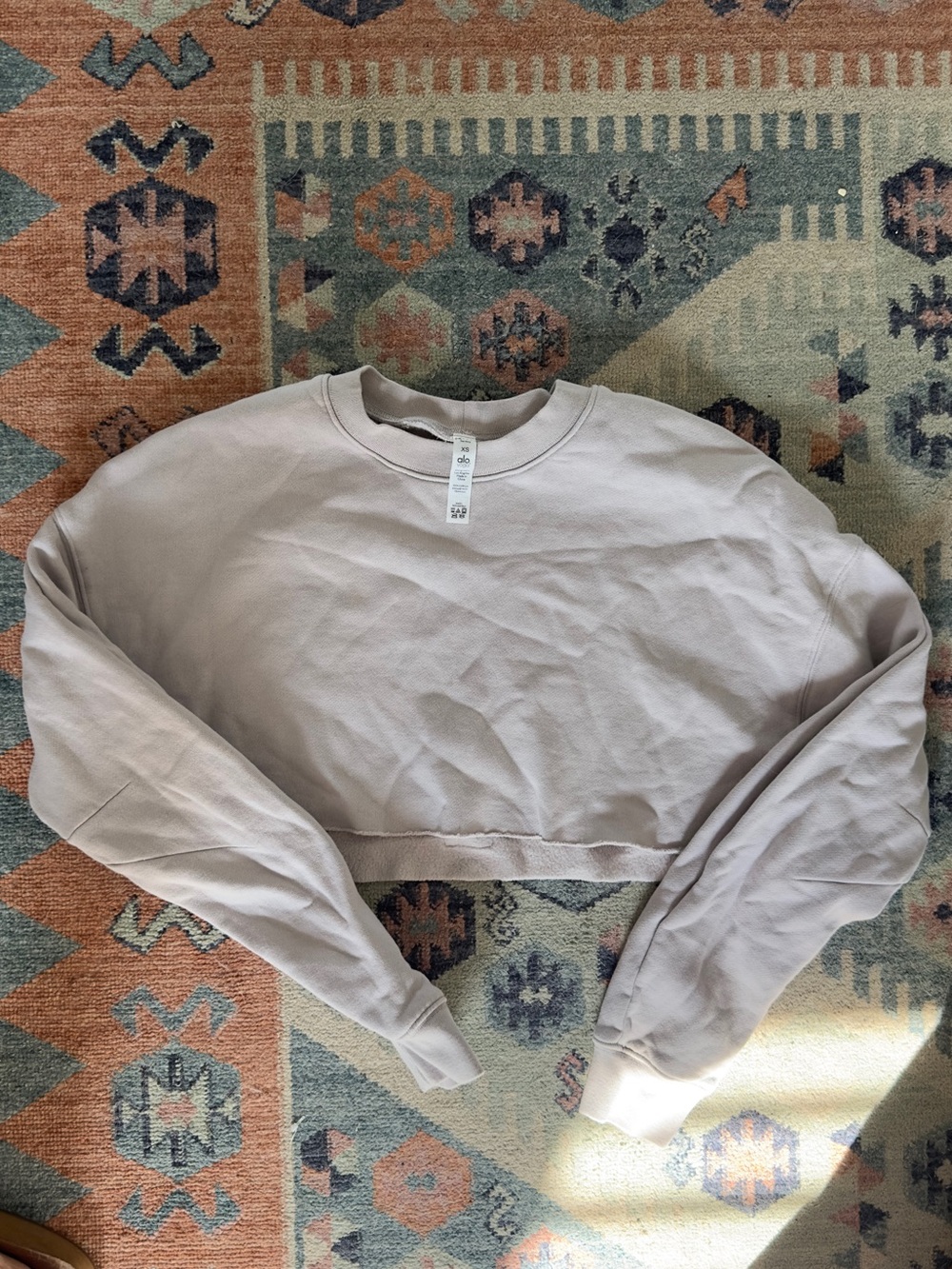 Alo pink cropped crewneck Sweatshirt